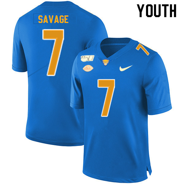 2019 Youth #7 Tom Savage Pitt Panthers College Football Jerseys Sale-Royal